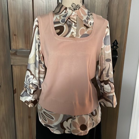 Point Zero Nicole Benisti mock layer sweater - Size L - Picture 3 of 7